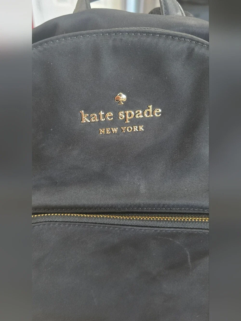 kate spade Black Nylon Backpack with Gold Hardware